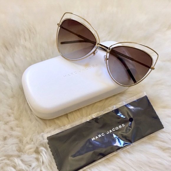 Marc Jacobs Wire Rim Mirrored Cat Eye Sunglasses - Picture 2 of 7